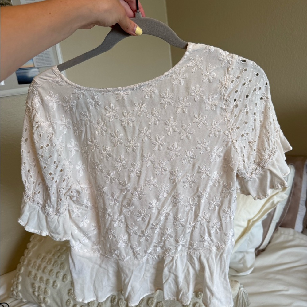 Embroidered Cream Top - Picture 2 of 3